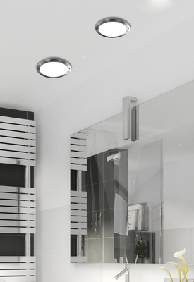 Plafonnier nickel satiné lampe de salle de bain IP44 40W G9 Aquila Candellux 12-69955