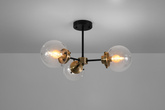 Ceiling lamp black/patina 3xE14 Lens 33-01290