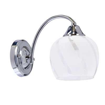 Prego lamp chrome applique murale E27 avec un abat-jour incolore 21-09449