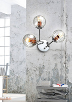 Triple chrome wall sconce with glass shades Best Candellux 23-67258