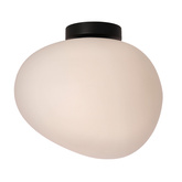Ceiling lamp STONES inspired by stone designer flush mount with acrylic milky shade 30 cm lighting for living room and hallway E27