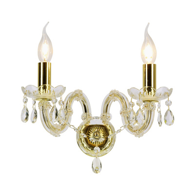 Aplice de perete cu LED-uri clasice din cristal auriu