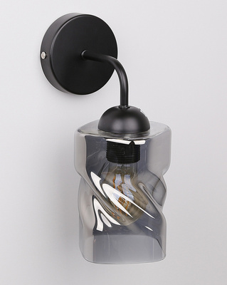 Wall lamp black smoked glass shade Felis 21-00125