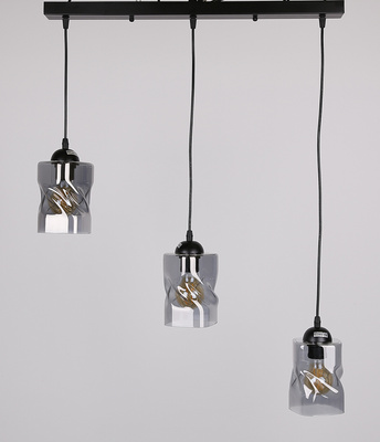 Hängelampe Schwarz/Rauchstreifen 3xE27 Felis 33-00149