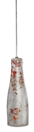 Lampa wisząca Candellux butelka czerwona srebrna pojedyncza tuba E27 do jadalni