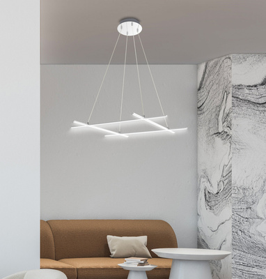 Lampa wisząca Led ANDROS 4-punktowa – geometryczny kształt - designerska lampa do salonu 4000K