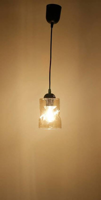 Pendelleuchte aus schwarzem/bernsteinfarbenem Glas Felis 31-00156