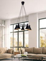 Lampe suspendue plafond noir et or mat 5x40W Plus Candellux 35-71163