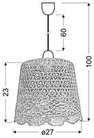 Lampa wisząca Nonna z różowym kloszem pojedyncza tkaninowa do sypialni
