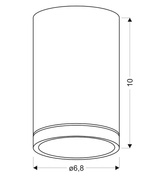 Ceiling tube lamp silver 10cm 1xGU10 2277158