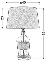 Tischlampe beige Leinwand 25x47cm Eco 41-21519