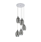 Plafonnier suspendu plaque chromée 5x60W Marina Candellux 35-60198