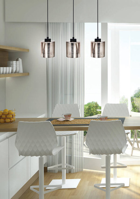 Plafonnier suspendu verre chromé 3x60W Cox Candellux 33-53886