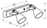 Wandlampenleiste 2X40W GU10 grau matt ASH 92-64400