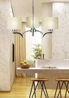 Suspension chrome + abat-jour crème 3x60W lustre Draga Candellux 33-04208