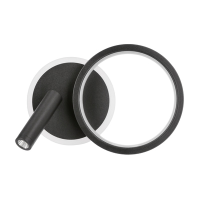 MONET wall lamp round black 18W LED 3000K white shade 22-35660