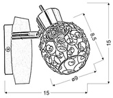Lampa ścienna kinkiet 1X40W G9 chrom HORUS 91-19134