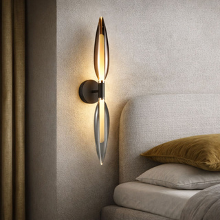 Nordic Wall Light Glass Grey Smoke And Copper 2xG9 Modern