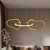 Lampa wisząca ANNELI elegancka – złota nieregularna forma 80 cm – designerska lampa salonu i jadalni LED 3000K
