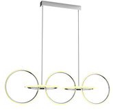 Pendant lamp KOS modern silver LED circles 4000K minimalist lamp over table