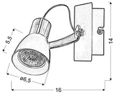 Wall lamp sconce 1X50W GU10 black and copper Markus 91-35554