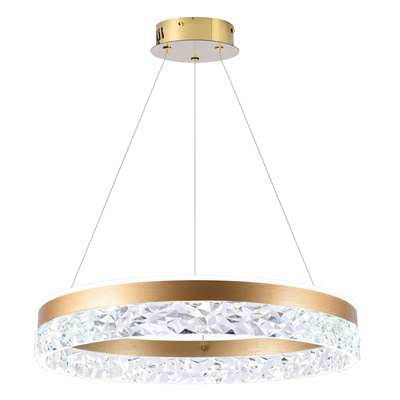 FROZI Pendant Lamp Gold 32W 3000K LED Clear Crystals