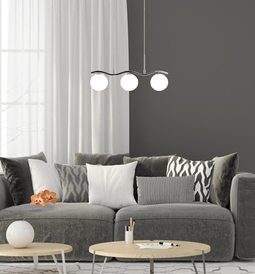 Lampa suspendata crom / bila alba 3 Ramon 33-01405