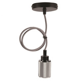 Suspension en métal chrome/noir E27 31-05472