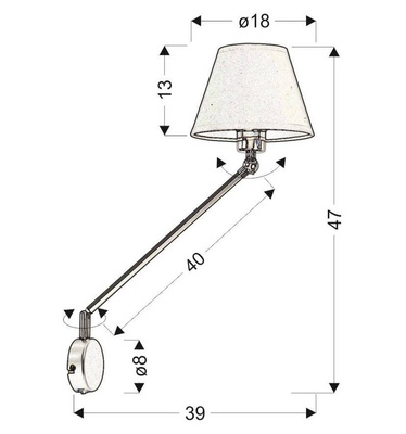 Applique rotative orientable noire 1xE27 21-73891