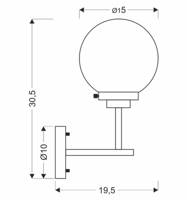 Wandleuchte mattschwarz + patinierte E14-Glasabdeckung Lens 21-01283