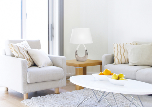 Lampa gabinetowa beżowo-biała ceramiczna Romano Candellux 41-79954