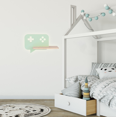 Applique LED 5W menthe pour enfant avec étagère Console 21-75680
