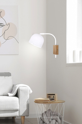 Applique murale blanche 40W E27 réglable Rupi Candellux 21-75482