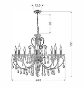 Hängelampe schwarz mit Kristallen Kronleuchter 8x40W Aurora Candellux 38-73747
