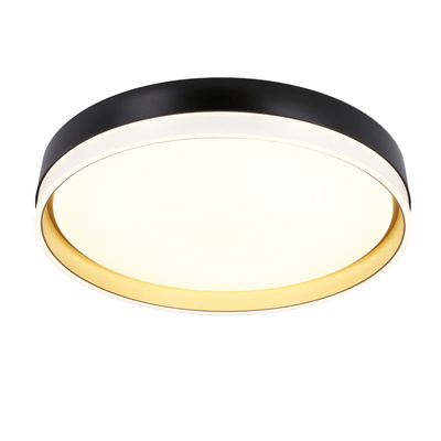 Plafonnier Florida blanc + or + plafond noir 24w led 38 cm abat-jour blanc