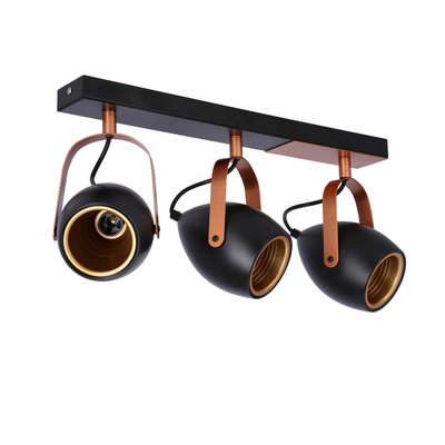 Verstellbare Spotlampe in Schwarz und Kupfer E14 3x40W Anica 93-82589