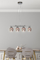 Lampa wisząca regulowana chrom 3D szklany klosz Sirius Candellux 34-59628