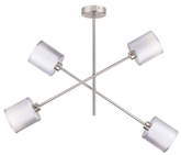 Plafonnier suspendu tige de selle nickel satiné 4x40W Sax Candellux 34-70692 