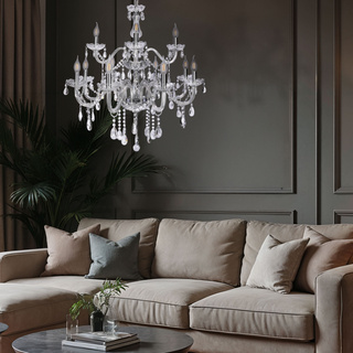 Lustre doré avec cristaux 15xE14 Maria Teresa 30-95810