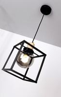 Hängelampe aus schwarzem Metall geräuchert Retro 2 31-00743