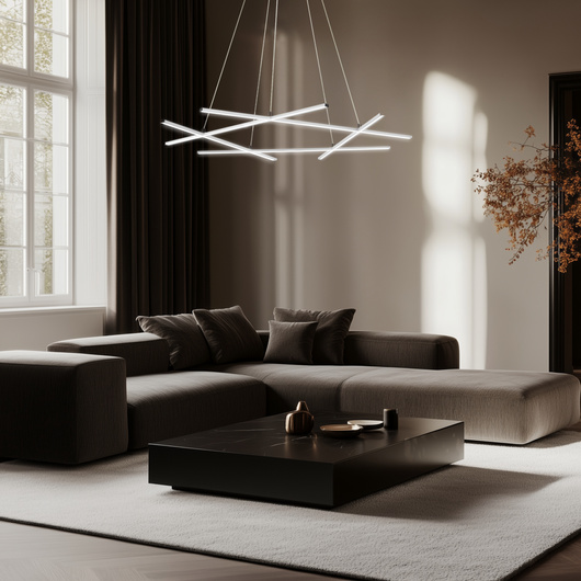 Lampa wisząca Led ANDROS 5-punktowa – geometryczny nowoczesny żyrandol LED 4000K