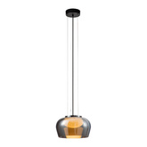 Pendant lamp Insieme 35 glass smoky shade over table for living room