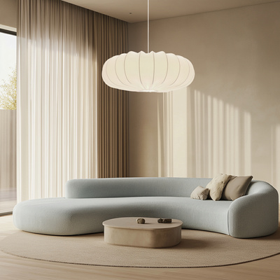 CAFEE' pendant lamp 66cm white 1x40W E27 shade latte