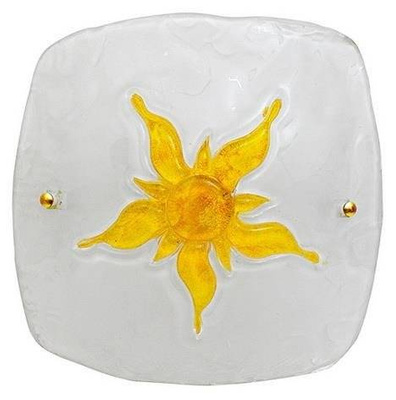 Deckenleuchte aus weiß/gelbem Glas Sun 13-88614