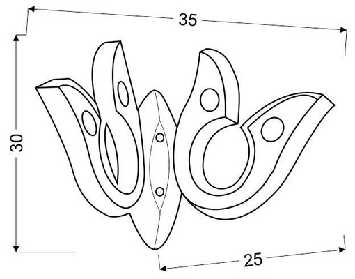 Double chrome LED wall lamp with crystals 10W Venezia Candellux 22-55507