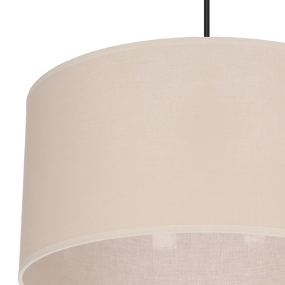 SHANTI lampa wisząca czarny 1x40W E27 abażur beżowy 31-38685
