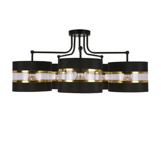 ANDY HANGING LAMP BLACK E27 BLACK+GOLD SHADE