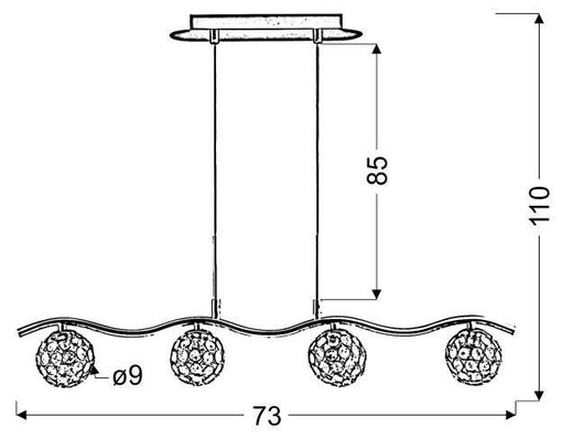 Hanging lamp 4X40W G9 Chrome/transparent 34-85750