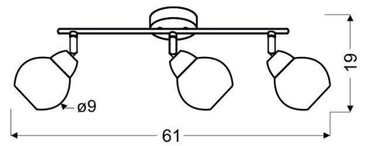 Wall lamp strip 3X10W E14 LED chrome FORT 93-62826