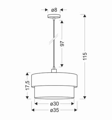 Lampa wisząca Firenze z abażurem do salonu pojedyncza czarna E27
